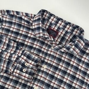 UNTUCKit Mens Kaesler Plaid Flannel Slim Fit Button Down Shirt X Large Blue